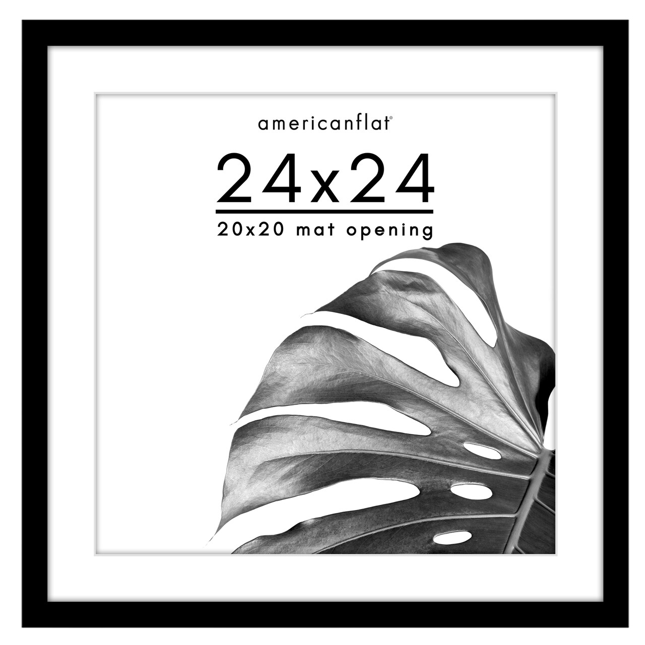 Americanflat Poster Frame with Mat - Large Picture Frame - Polished Plexiglass Cover - Hanging Hardware for Horizontal and Vertical Display - Black